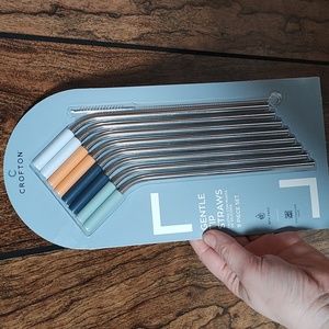 Crofton reusable 9 piece set straws